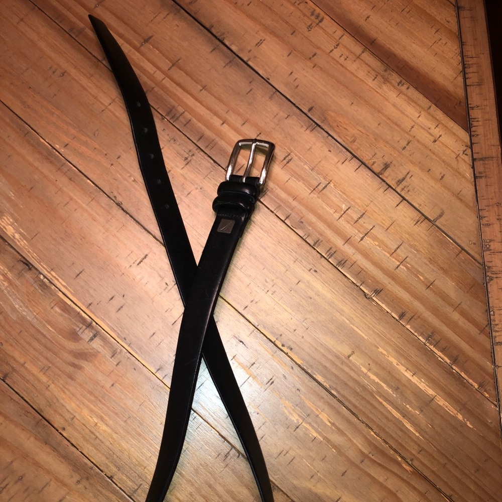 Nautica full grain Italian leather belt.Black Sz38